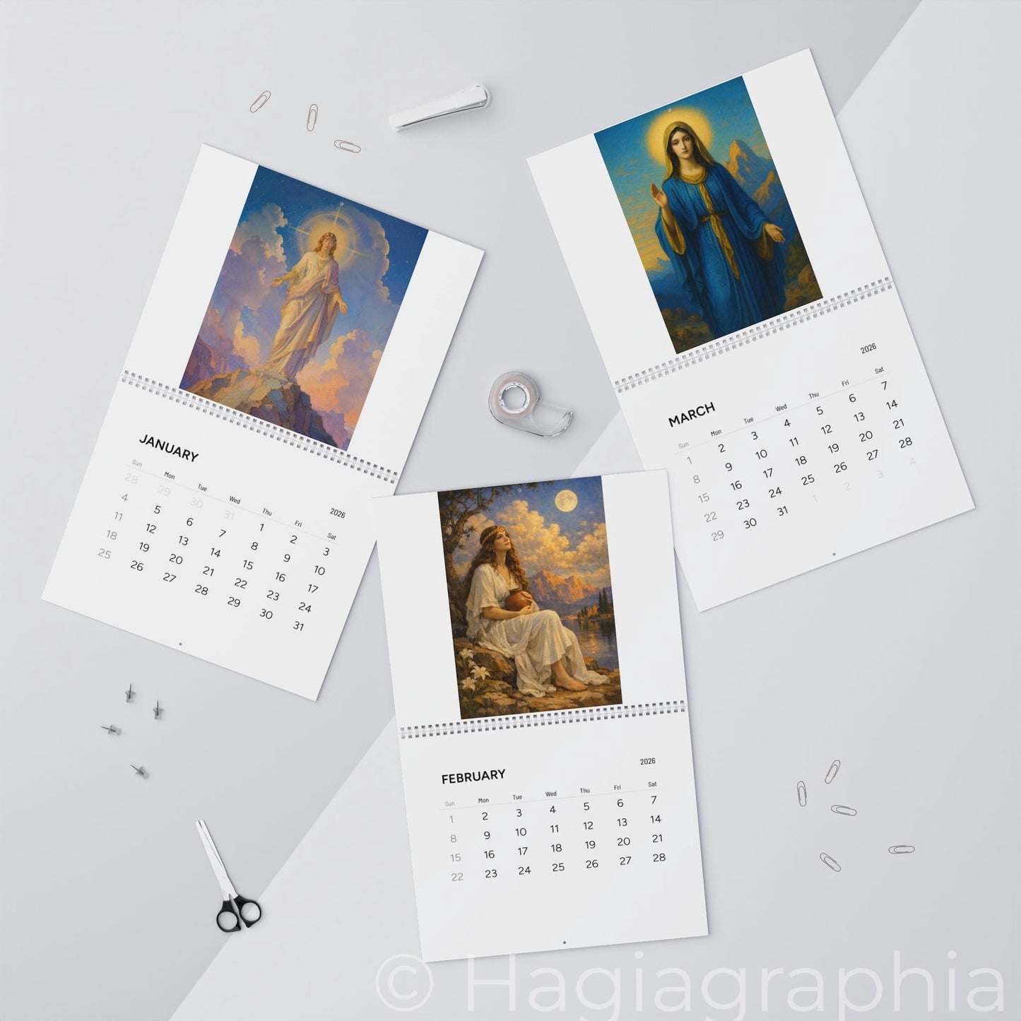 Hagiagraphia 2026 Wall Calendar | Simple Monthly Planner