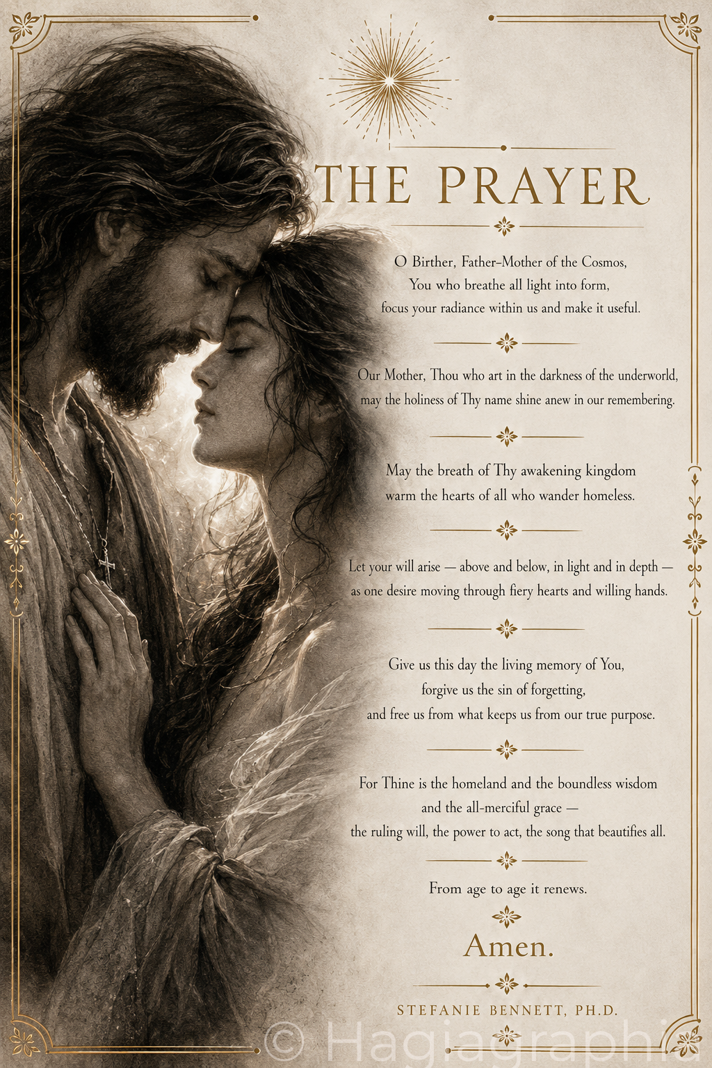 Rolled Poster — The Prayer Jesus & Magdalene Wall Art