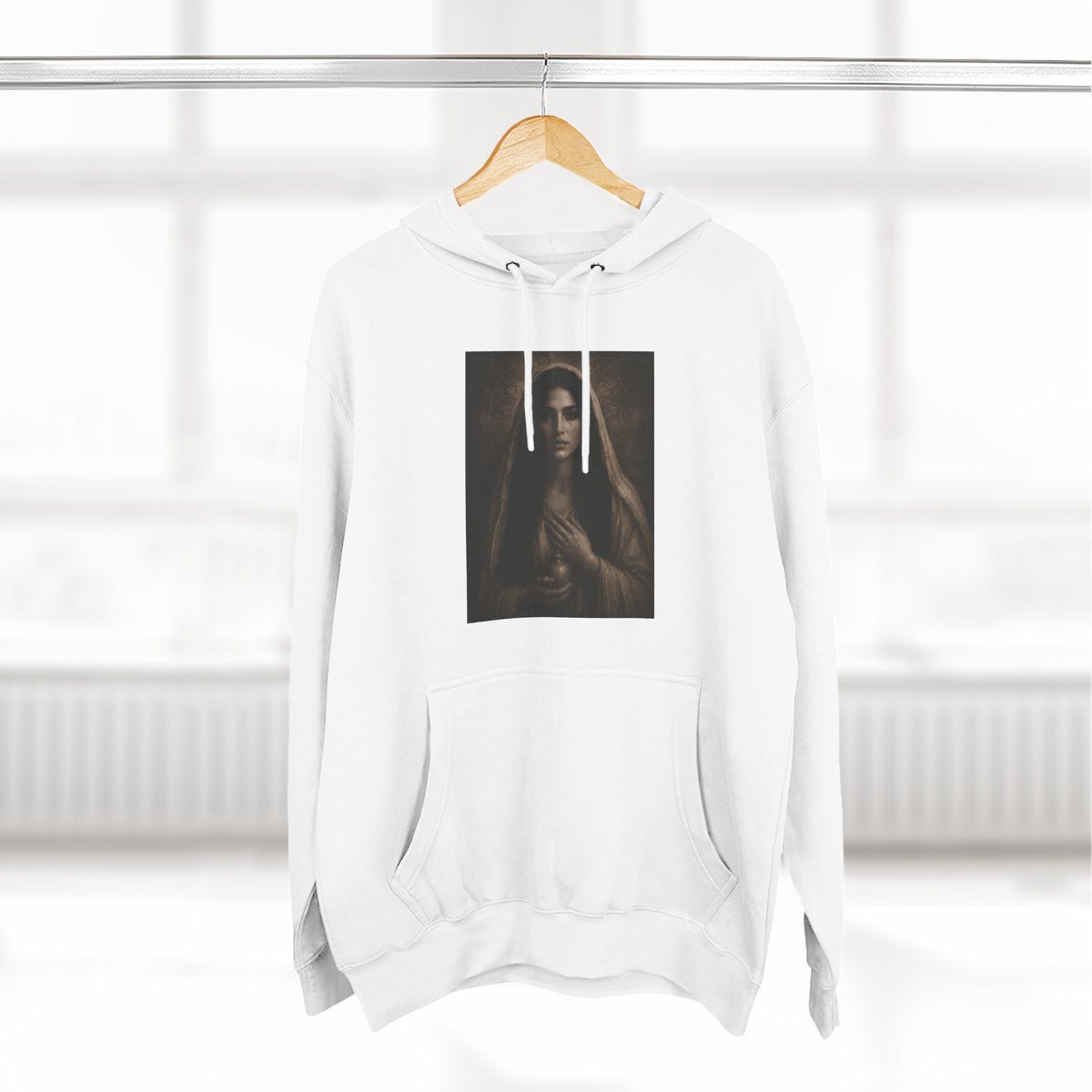 Vintage Portrait Hoodie – Moody Three-Panel Fleece Pullover