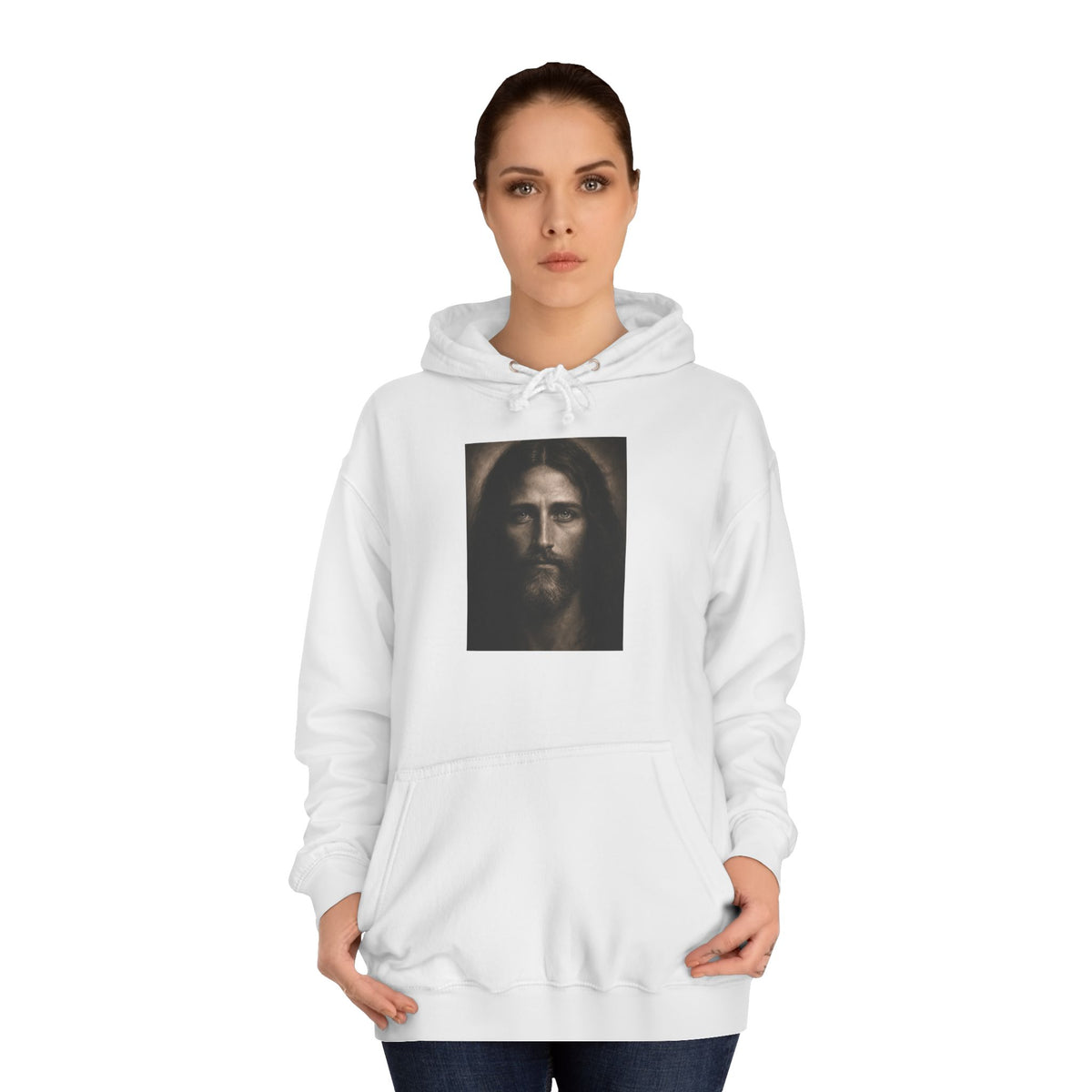 Jesus Portrait Hoodie — Religious Faith Graphic Hoodie