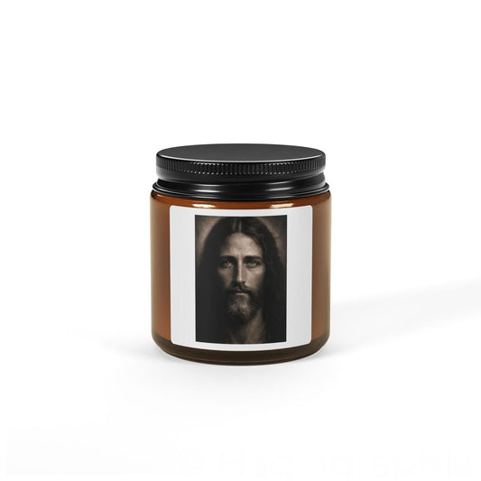 Yeshua Portrait Scented Candle — Amber Soy