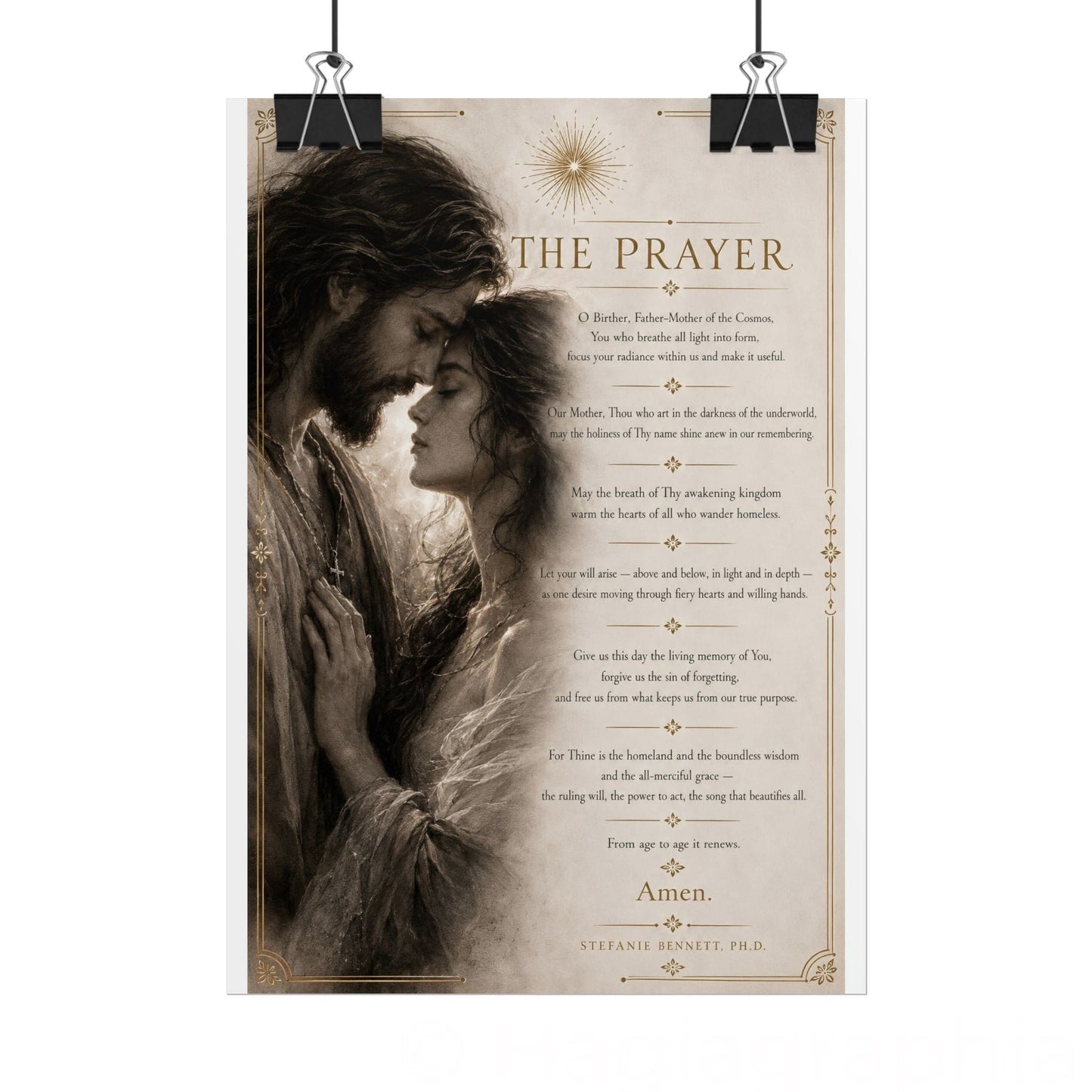 Rolled Poster — The Prayer Jesus & Magdalene Wall Art
