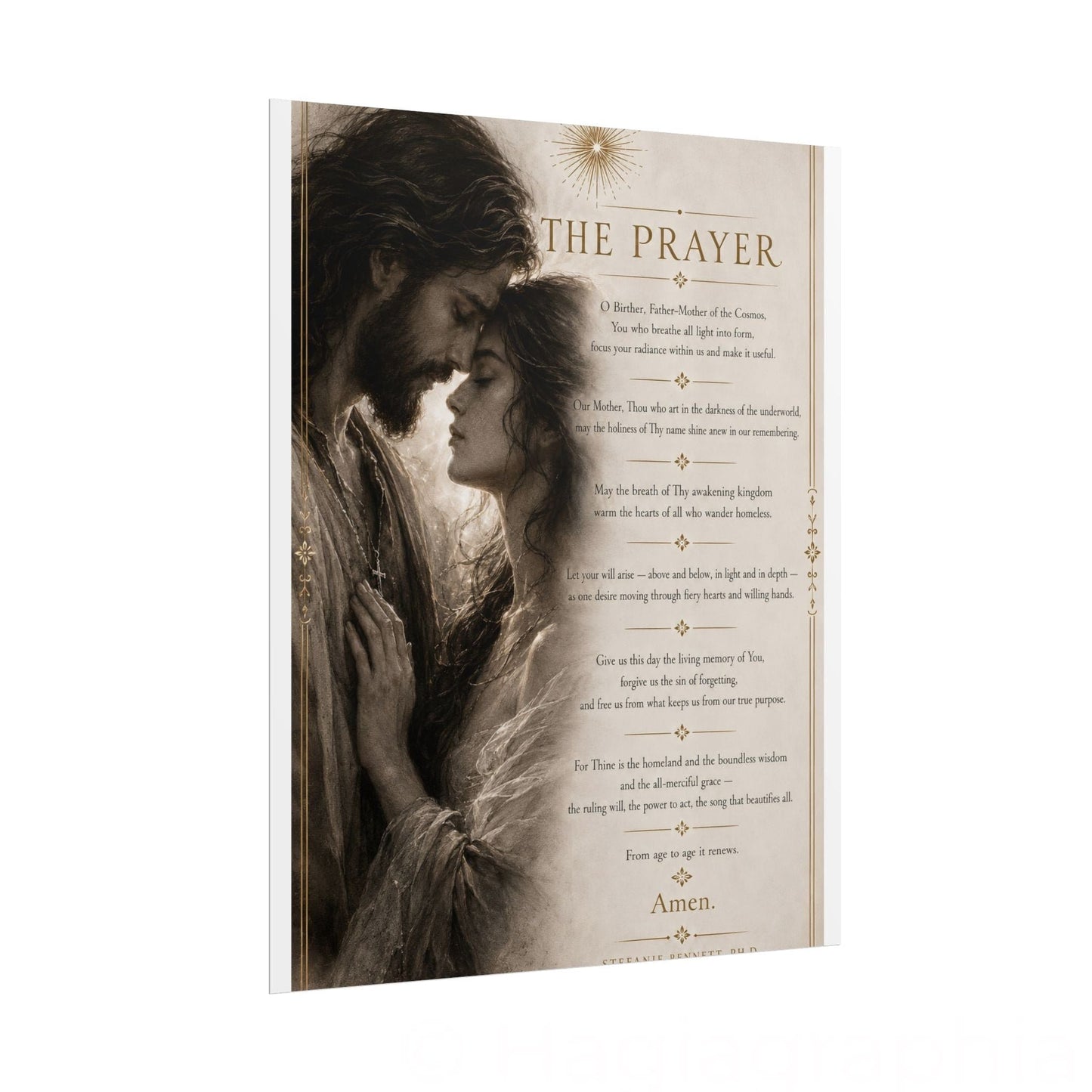 Rolled Poster — The Prayer Jesus & Magdalene Wall Art
