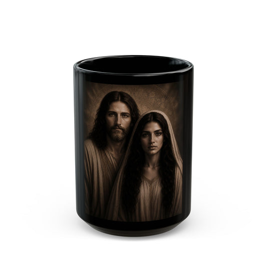 Christ & Mary Magdalene Mug | Black Ceramic Coffee Cup