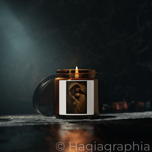 Jesus & Magdalene Embrace Scented Candle — Amber Soy