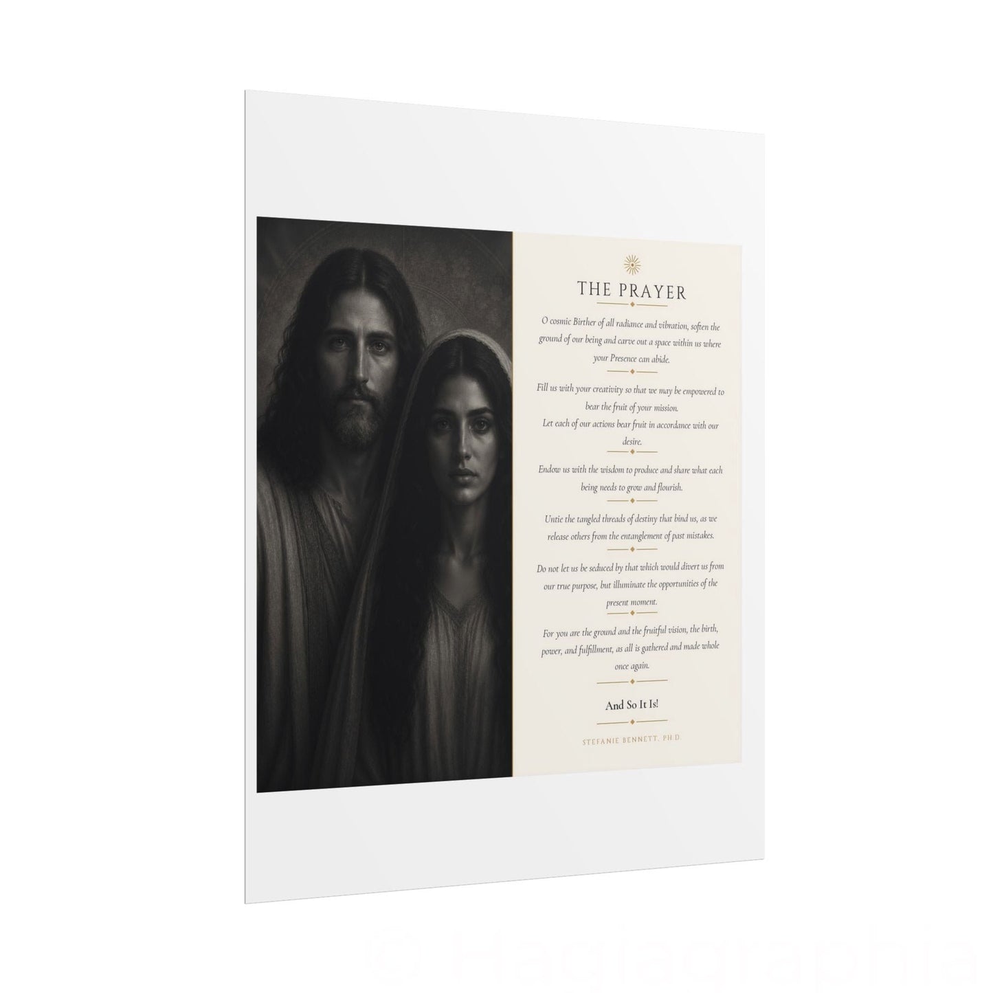 Christ &  Mary Magdalene Prayer Rolled Poster — Wall Art