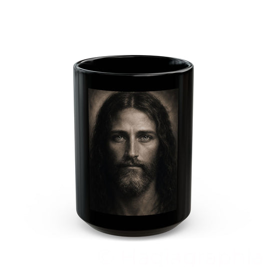 Yeshua Portrait Mug | Black Ceramic Coffee Cup