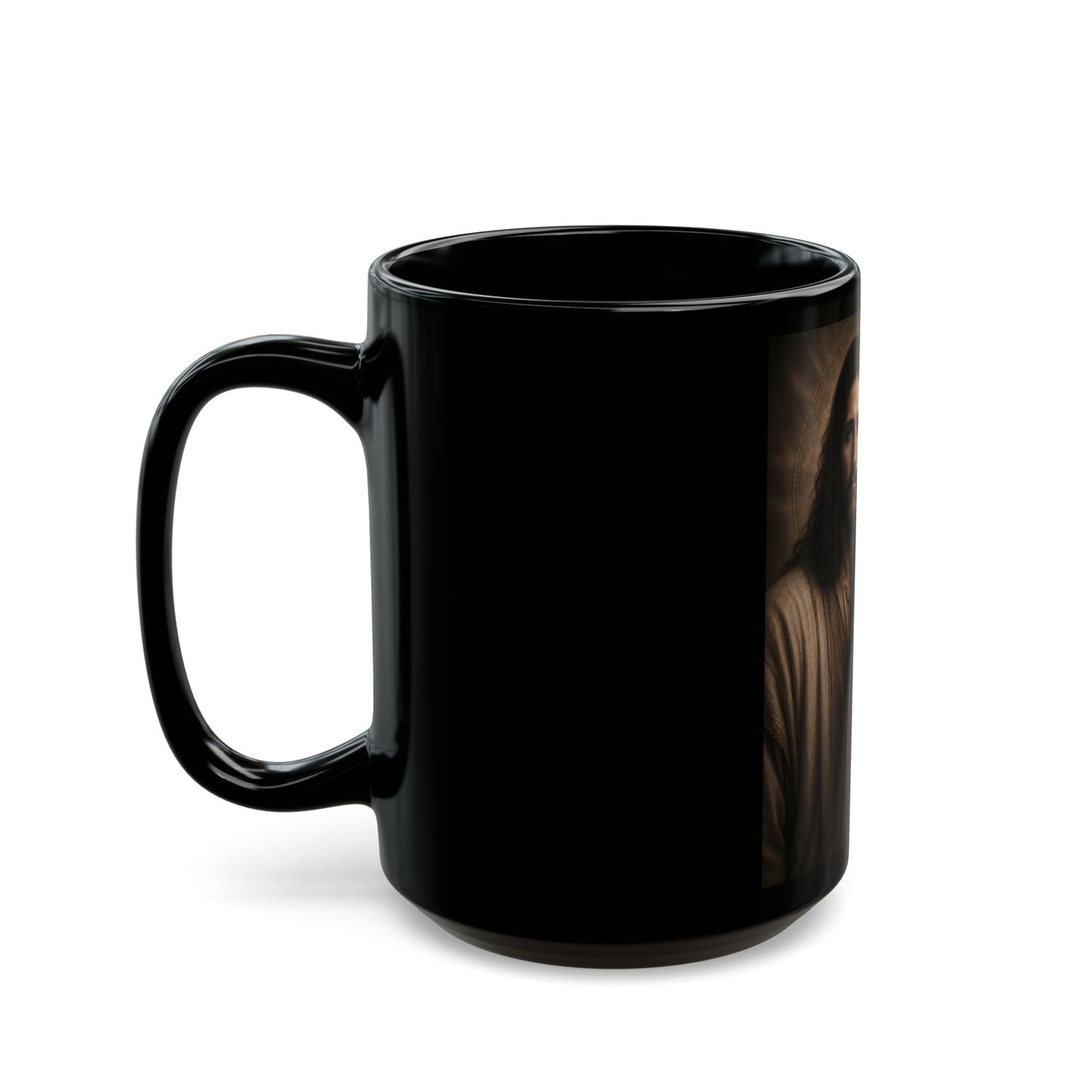 Christ & Mary Magdalene Mug | Black Ceramic Coffee Cup