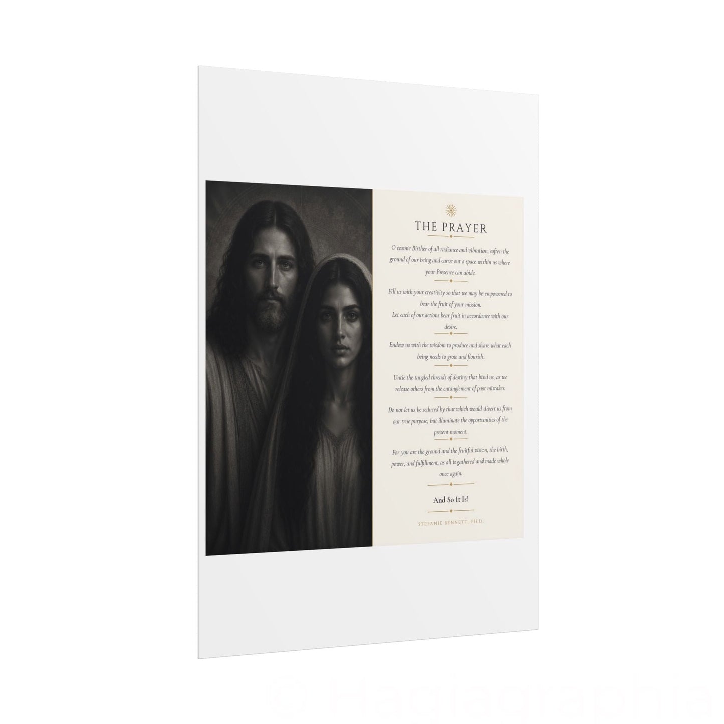 Christ &  Mary Magdalene Prayer Rolled Poster — Wall Art