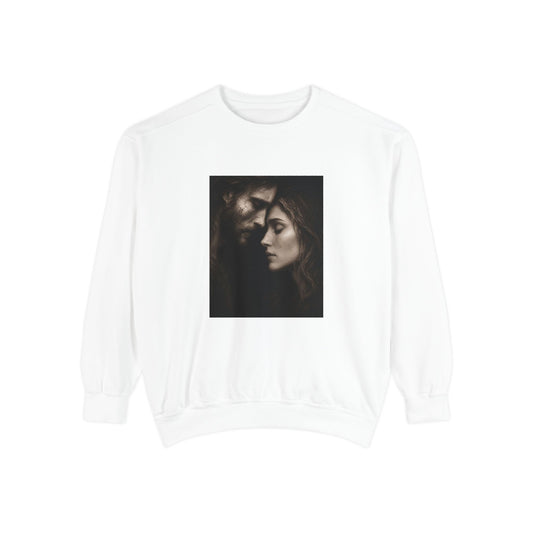 Jesus & Magdalene Portrait Sweatshirt — Moody Couple Photo Crewneck