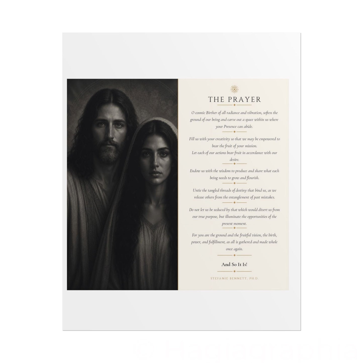 Christ &  Mary Magdalene Prayer Rolled Poster — Wall Art