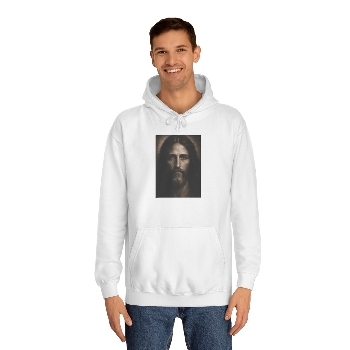 Jesus Portrait Hoodie — Religious Faith Graphic Hoodie