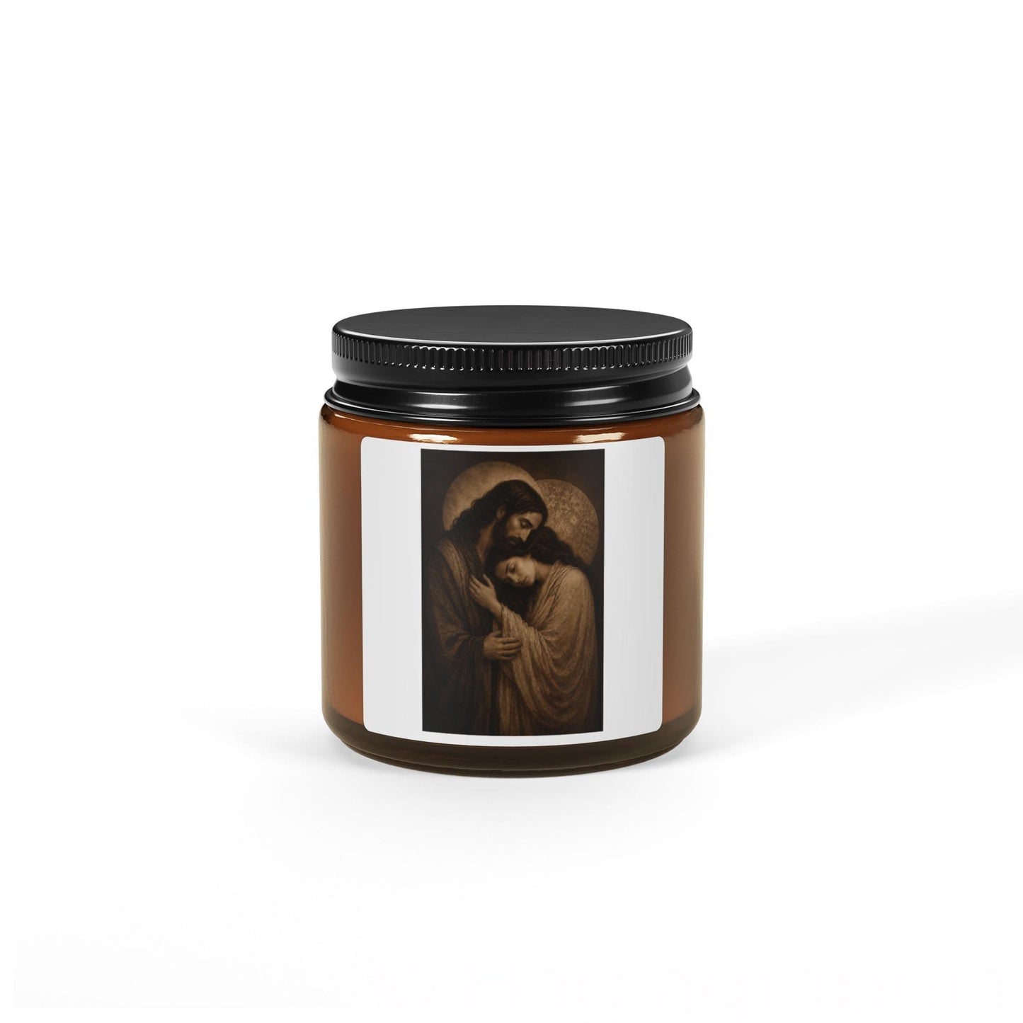 Jesus & Magdalene Embrace Scented Candle — Amber Soy