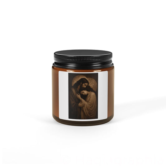Jesus & Magdalene Embrace Scented Candle — Amber Soy