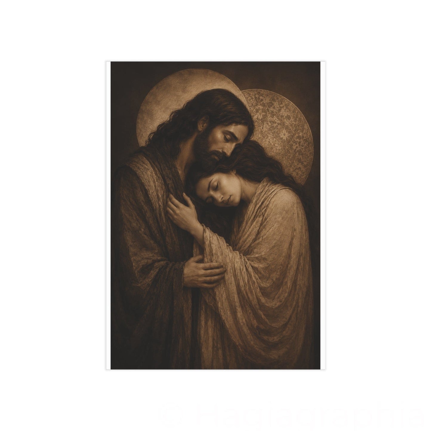 Yeshua & Mary Print | Unframed Print, Religious Wall Art