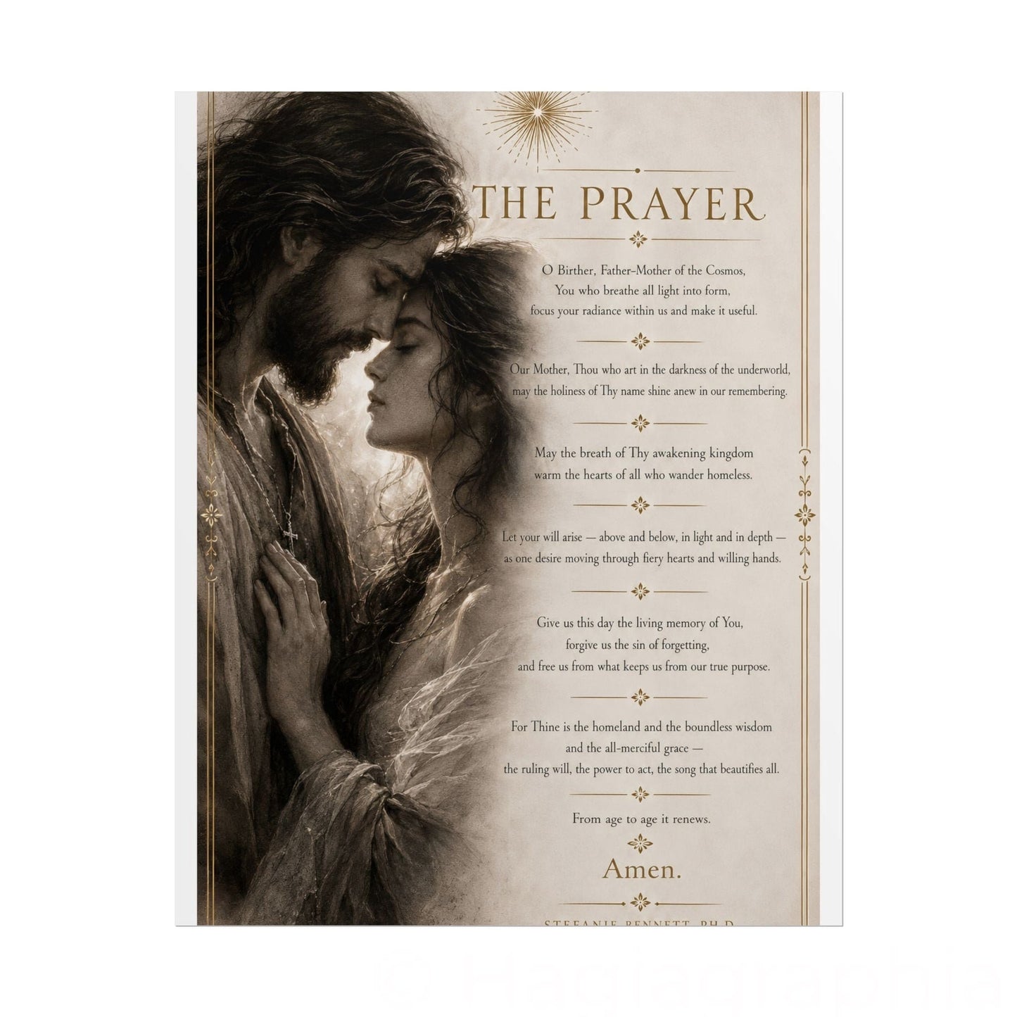 Rolled Poster — The Prayer Jesus & Magdalene Wall Art