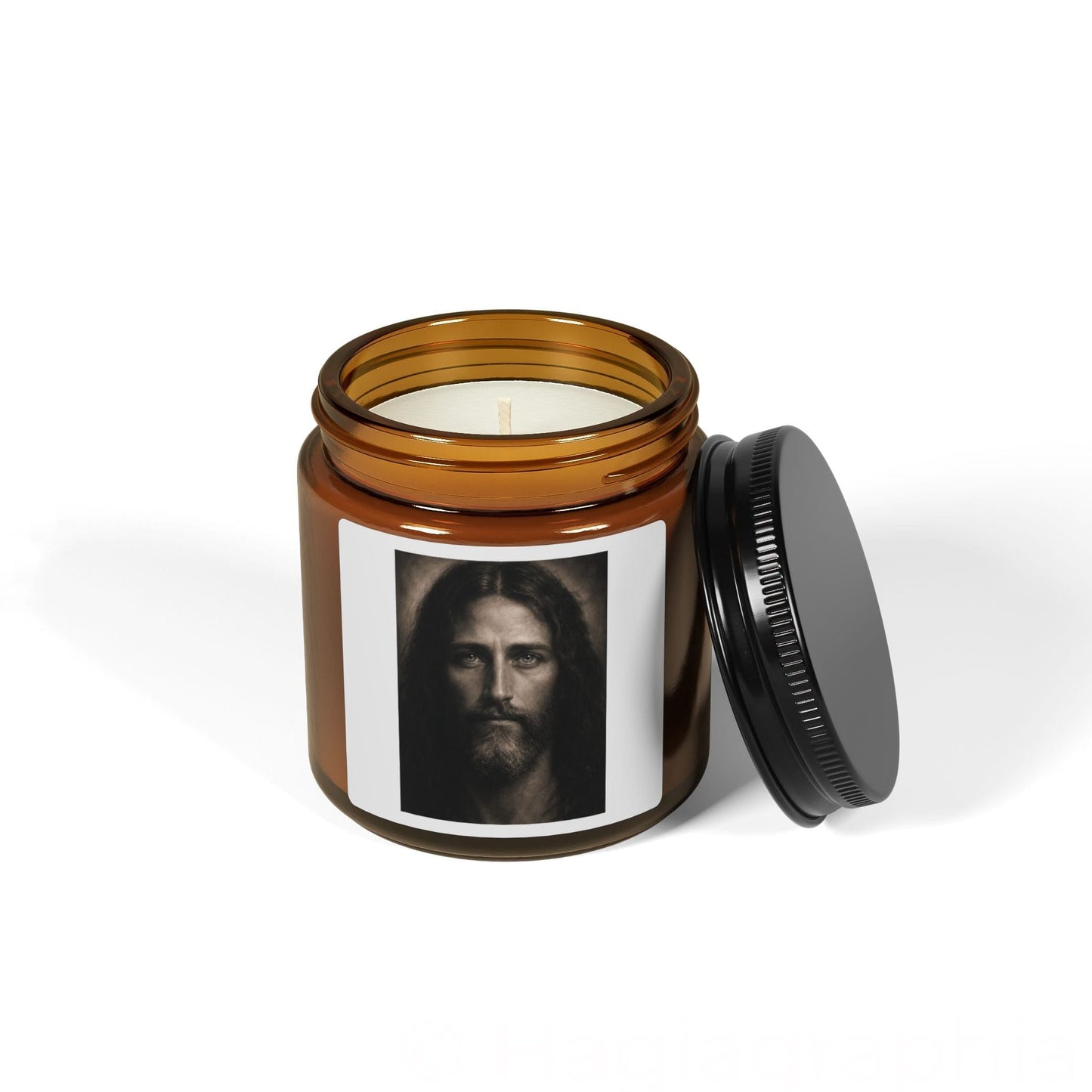 Yeshua Portrait Scented Candle — Amber Soy