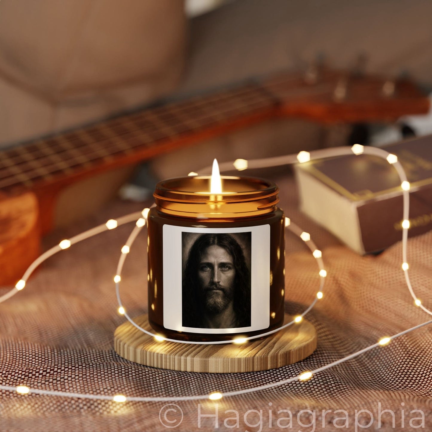 Yeshua Portrait Scented Candle — Amber Soy